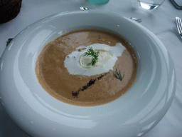 Fish soup at the LAVA Restaurant at the Blue Lagoon geothermal spa