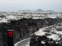 Rocks and mountains, viewed from the top of the LAVA Restaurant at the Blue Lagoon geothermal spa