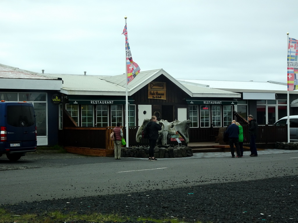 Front of the Fish House restaurant at the Hafnargata street