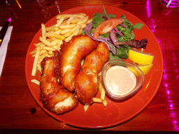 Fish and chips in the Fish House restaurant