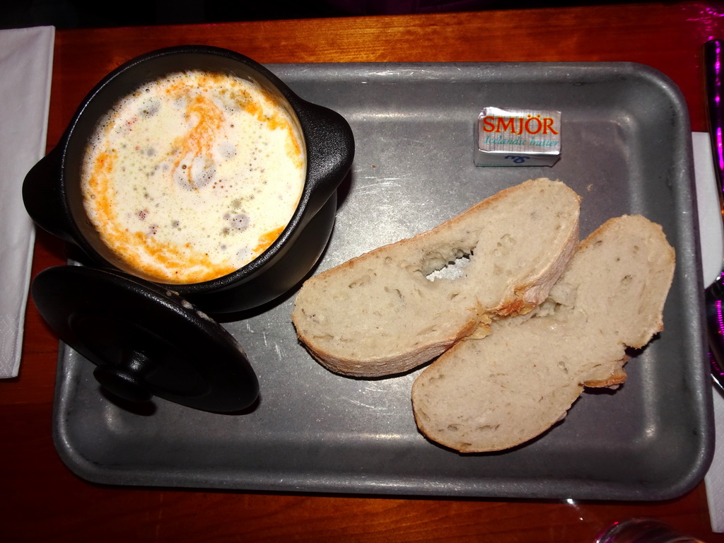 Fish soup and bread in the Fish House restaurant