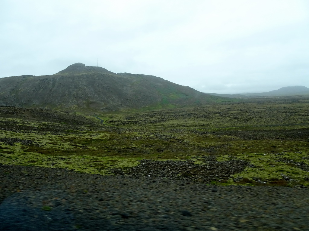 Mountains, viewed from the rental car on the Nordurljosavegur road