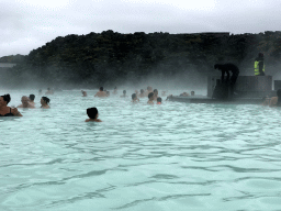 Miaomiao, Max and Miaomiao`s parents in the Blue Lagoon geothermal spa