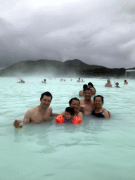 Tim, Miaomiao, Max and Miaomiao`s parents in the Blue Lagoon geothermal spa
