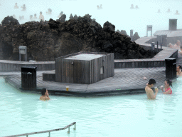 The Blue Lagoon geothermal spa, viewed from the upper floor of the main building