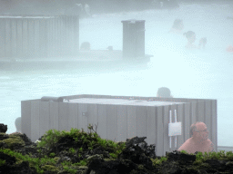 The Blue Lagoon geothermal spa, viewed from the upper floor of the main building