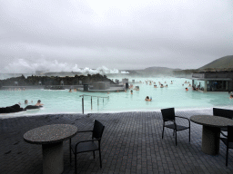 The Blue Lagoon geothermal spa, viewed from the terrace of the main building