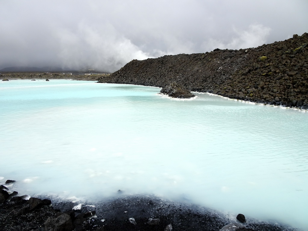 Water and rocks just outside the Blue Lagoon geothermal spa