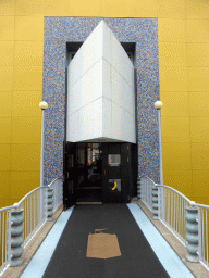 Entrance of the Groninger Museum at the H.N. Werkmanbrug bridge over the Verbindingskanaal canal