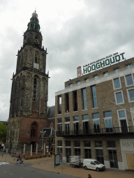 The Martinitoren tower at the Grote Markt square, viewed from the stage of the tourist information center