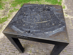 Scale model of the city center of Groningen, in front of the Martinikerk church at the Martinikerkhof square