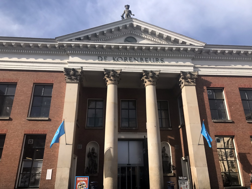 Facade of the Korenbeurs building at the Vismarkt square