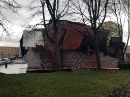 East part of the Groninger Museum and the Verbindingskanaal canal, viewed from the Ubbo Emmiussingel street