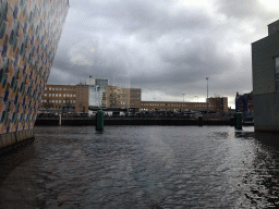 The Verbindingskanaal canal and the Groningen Railway Station, viewed from the Lower Floor of the Groninger Museum