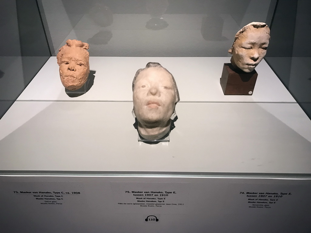 `Masks of Hanako` by Auguste Rodin, at the Lower Floor of the Groninger Museum, with explanation