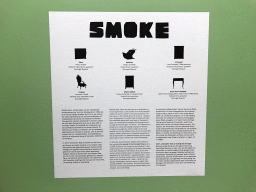 Explanation on the pieces of art `Smoke` by Maarten Baas, at the Ground Floor of the Groninger Museum