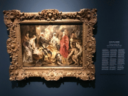 Painting `Adoration of the Magi` by Peter Paul Rubens, at the Lower Floor of the Groninger Museum, with explanation