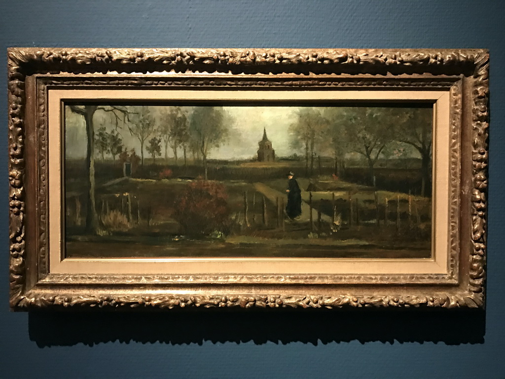Painting `Spring Garden. The Garden of the Vicarage in Nuenen in spring` by Vincent van Gogh, at the Lower Floor of the Groninger Museum