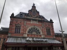 Front of the Groningen Railway Station, viewed from the Stationsweg street