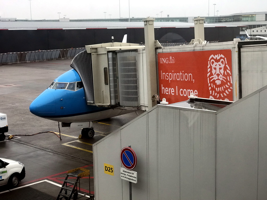 Our KLM airplane at Schiphol Airport