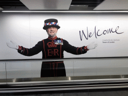 Picture of a Beefeater from the Tower of London, at London Heathrow Airport
