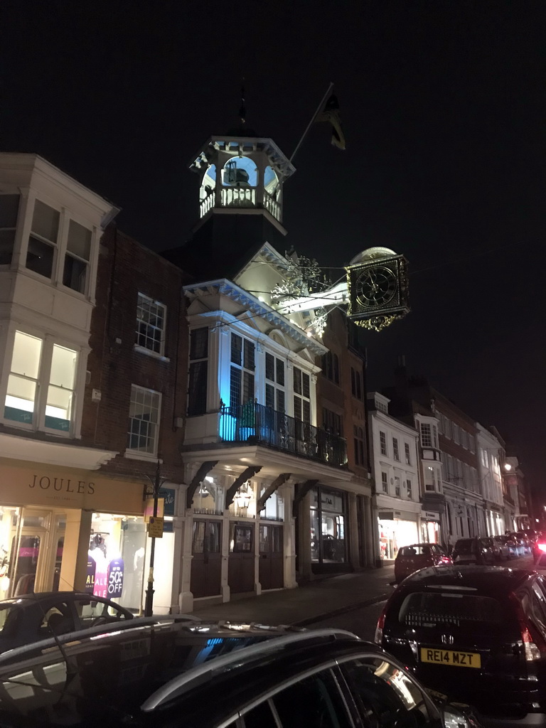 Front of the Guildhall at High Street, by night