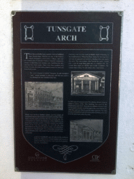 Information on the Tunsgate Arch, by night