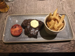 Steak and fries at the March Hare restaurant