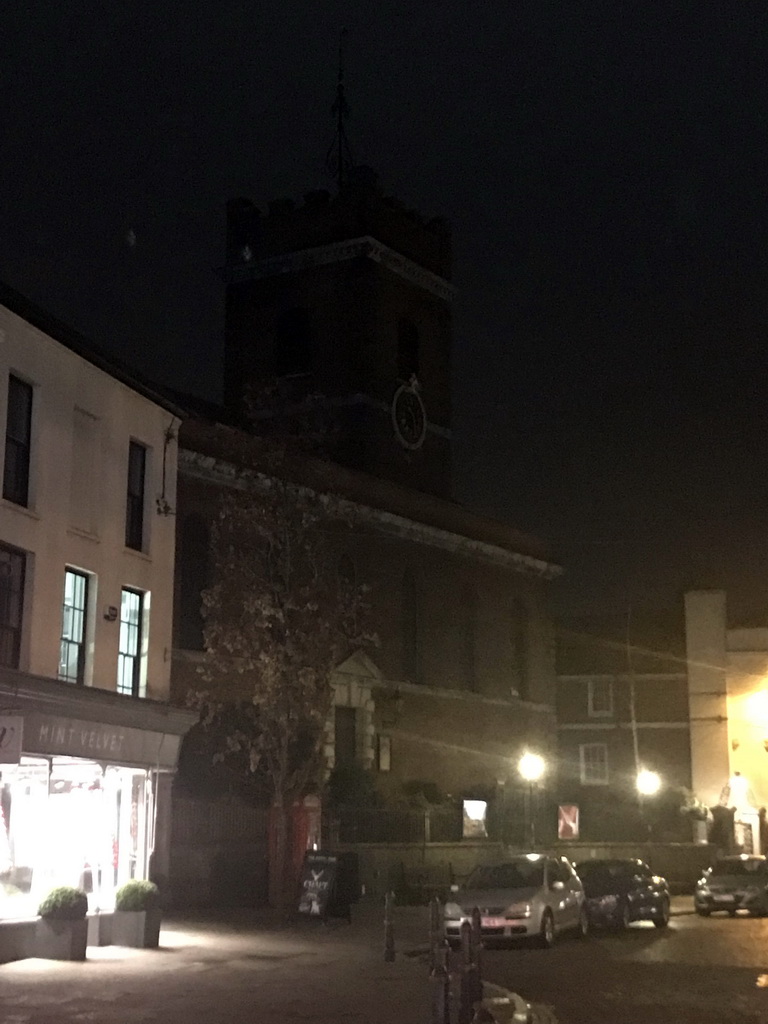 Front of the Holy Trinity Church at High Street, by night