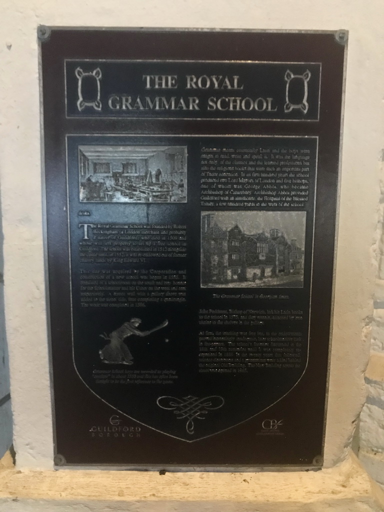 Information on the Royal Grammar School at High Street, by night