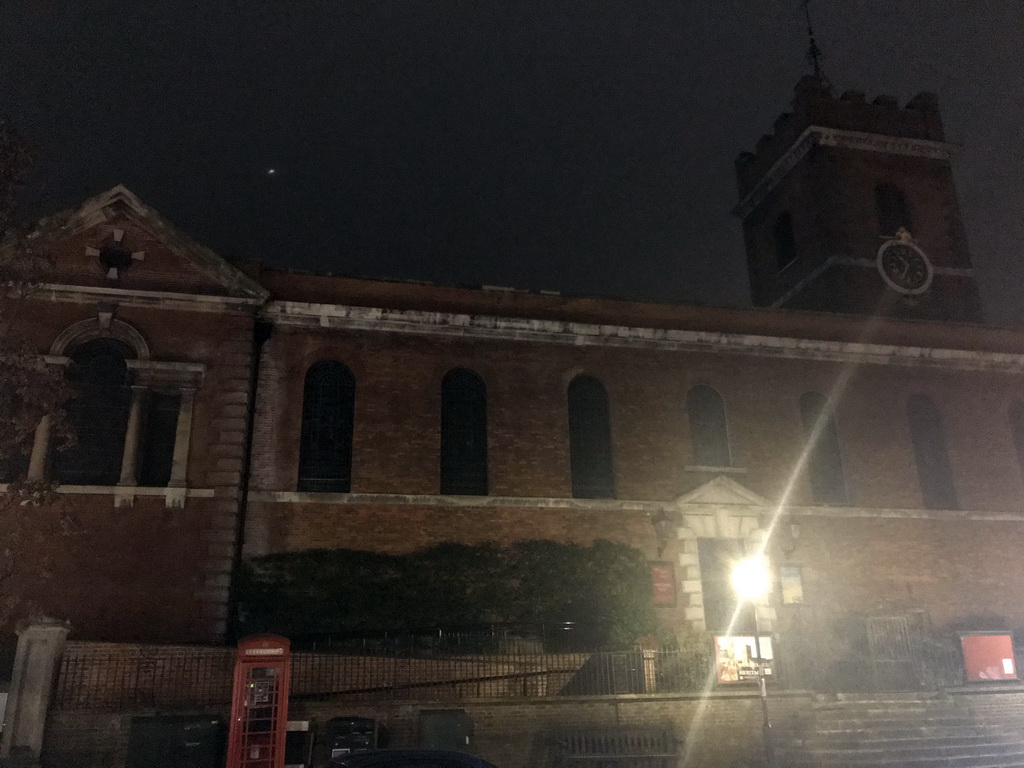 Front of the Holy Trinity Church at High Street, by night