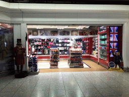 Shop with British souvenirs at Terminal 4 of London Heathrow Airport