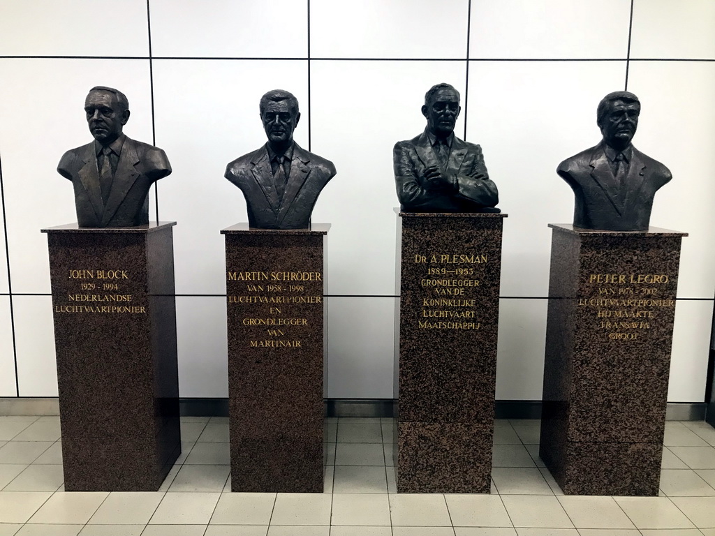 Busts at the Arrival Hall of Schiphol Airport