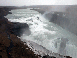 The Gullfoss waterfall, viewed from the upper viewpoint