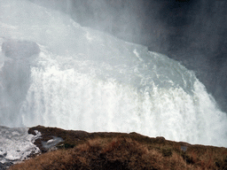 Detail of the upper part of the Gullfoss waterfall, viewed from the upper viewpoint