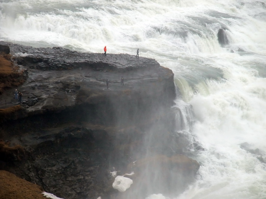The upper part of the Gullfoss waterfall, viewed from the upper viewpoint