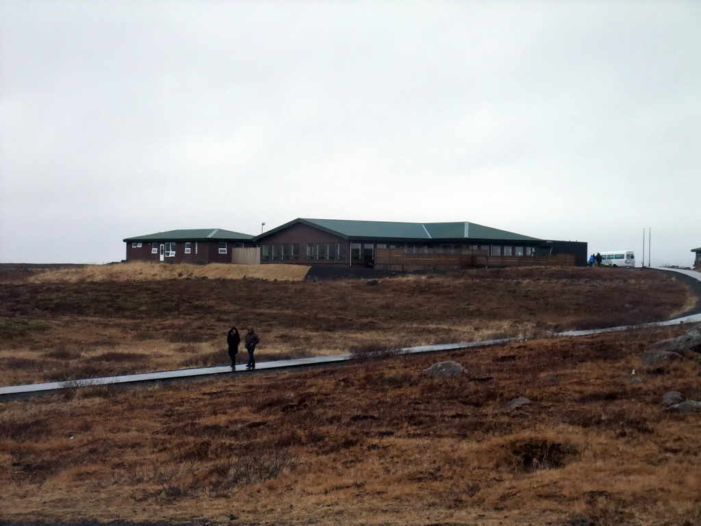 Building with restaurant and gift shop near the upper viewpoint of the Gullfoss waterfall