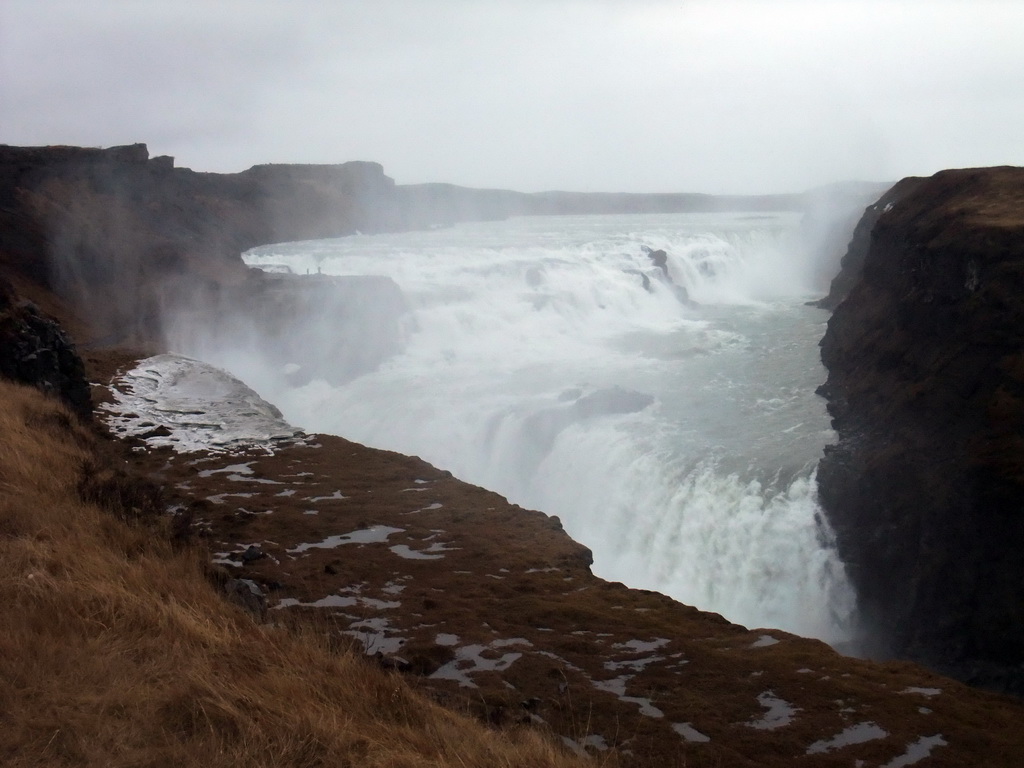 The Gullfoss waterfall, viewed from the lower viewpoint