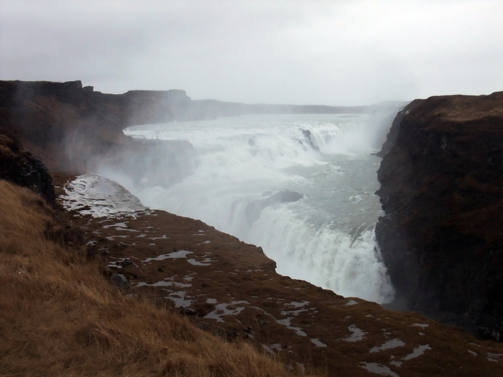 The Gullfoss waterfall, viewed from the lower viewpoint