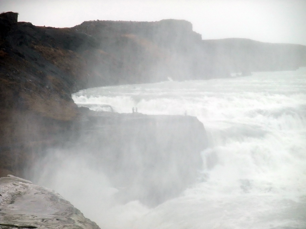 Left side of the Gullfoss waterfall, viewed from the lower viewpoint