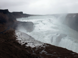 The Gullfoss waterfall, viewed from the lower viewpoint