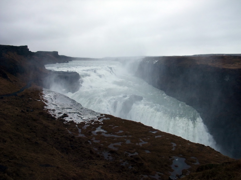 The Gullfoss waterfall, viewed from the lower viewpoint