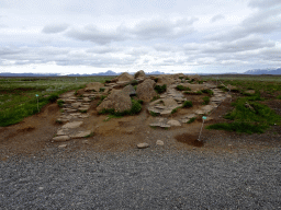 Rocks along the path to the upper viewpoint of the Gullfoss waterfall