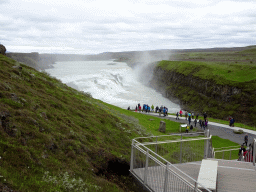 The upper part of the Gullfoss waterfall, viewed from the staircase to the lower viewpoint