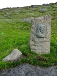 Memorial for Sigríður in Brattholt at the lower viewpoint of the Gullfoss waterfall