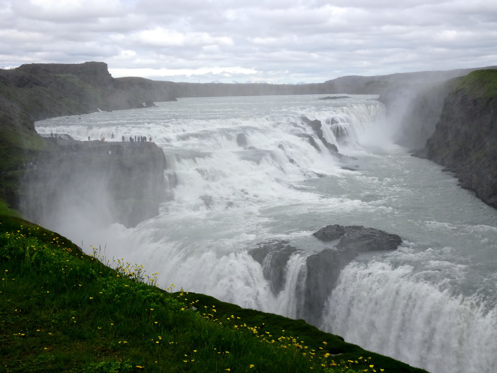 The Gullfoss waterfall, viewed from the lower viewpoint