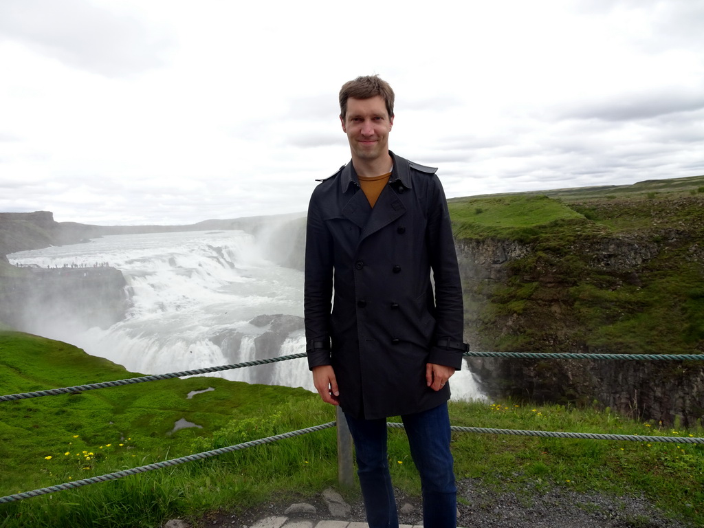 Tim at the lower viewpoint of the Gullfoss waterfall