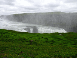 The lower part of the Gullfoss waterfall, viewed from the path from the lower viewpoint to the closeby viewpoint