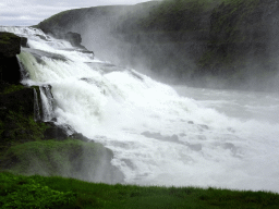 The upper part of the Gullfoss waterfall, viewed from the path from the lower viewpoint to the closeby viewpoint