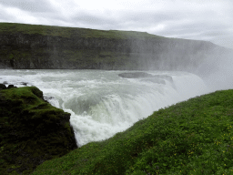 The lower part of the Gullfoss waterfall, viewed from the path from the lower viewpoint to the closeby viewpoint